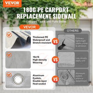 VEVOR Carport Seitenwand 13 × 20 ft